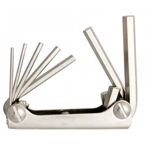 Sada imbusových kľúčov v ocelovom držiaku