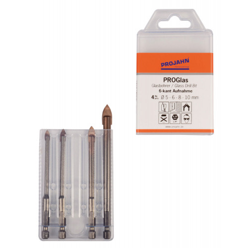 4 - dielna sada PROGLAS vrtákov do skla