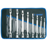 Sada hlavicových dvojstranných kľúčov s kĺbom v brašni