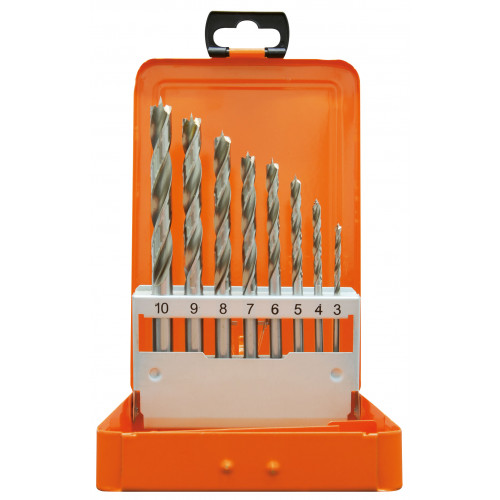8 - dielna sada špiráľových vrtákov do dreva