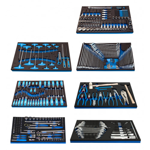 Sada siedmich SOS zásobníkov s náradím