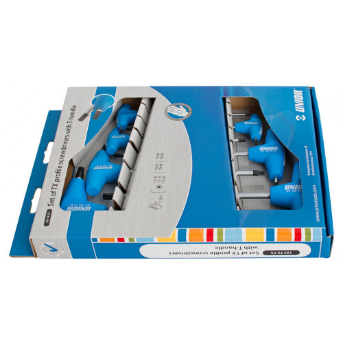 Sada torxových skrutkovačov s T - rukoväťou v kartóne