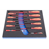 Sada izolovaných plochých skrutkovačov VDETBI v SOS zásobníku