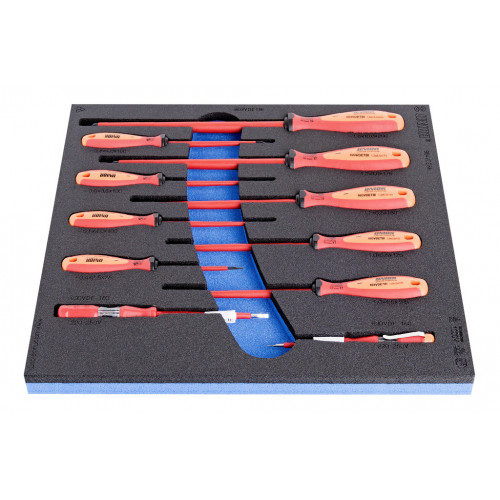 Sada izolovaných plochých skrutkovačov VDETBI v SOS zásobníku